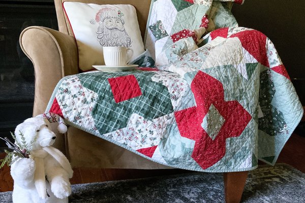 Geo Gems Quilt in Christmas fabrics