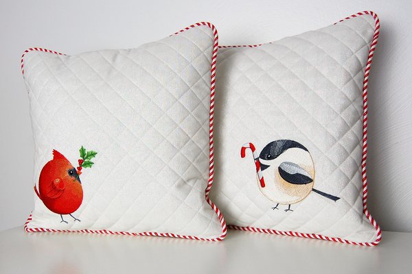 Roly Poly Christmas Birds - Christmas Pillows
