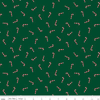 Candy Canes in Green Seasonal Basic by Christopher Thompson for Riley Blake Designs