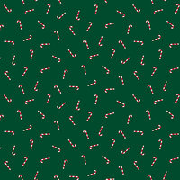 Candy Canes in Green Seasonal Basic by Christopher Thompson for Riley Blake Designs