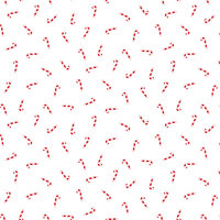 Candy Canes in White Seasonal Basic by Christopher Thompson for Riley Blake Designs