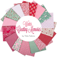 Tilda Winter Creating Memories Fat Eighth Bundle, Reds and Greens - 16 Fabrics