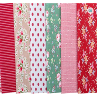 Tilda Winter Creating Memories Fat Eighth Bundle, Reds and Greens - 16 Fabrics