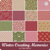 Tilda Winter Creating Memories Fat Eighth Bundle, Reds and Greens - 16 Fabrics