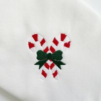 Personalized Christmas Stocking, Embroidered Sloth and Candy Cane, Handmade