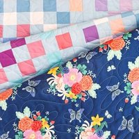 Handmade Quilt, Pretty Spring Colors, Fresh Modern Patchwork Gift, Large Throw Quilt, 55 X 72