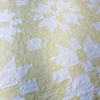 Handmade Yellow and White Two-Color Patchwork Quilt, 54 X 71
