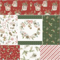 Riley Blake Holiday Spirit 1 Yard Bundle in Red Colorway by Lisa Audit - 7 Fabrics
