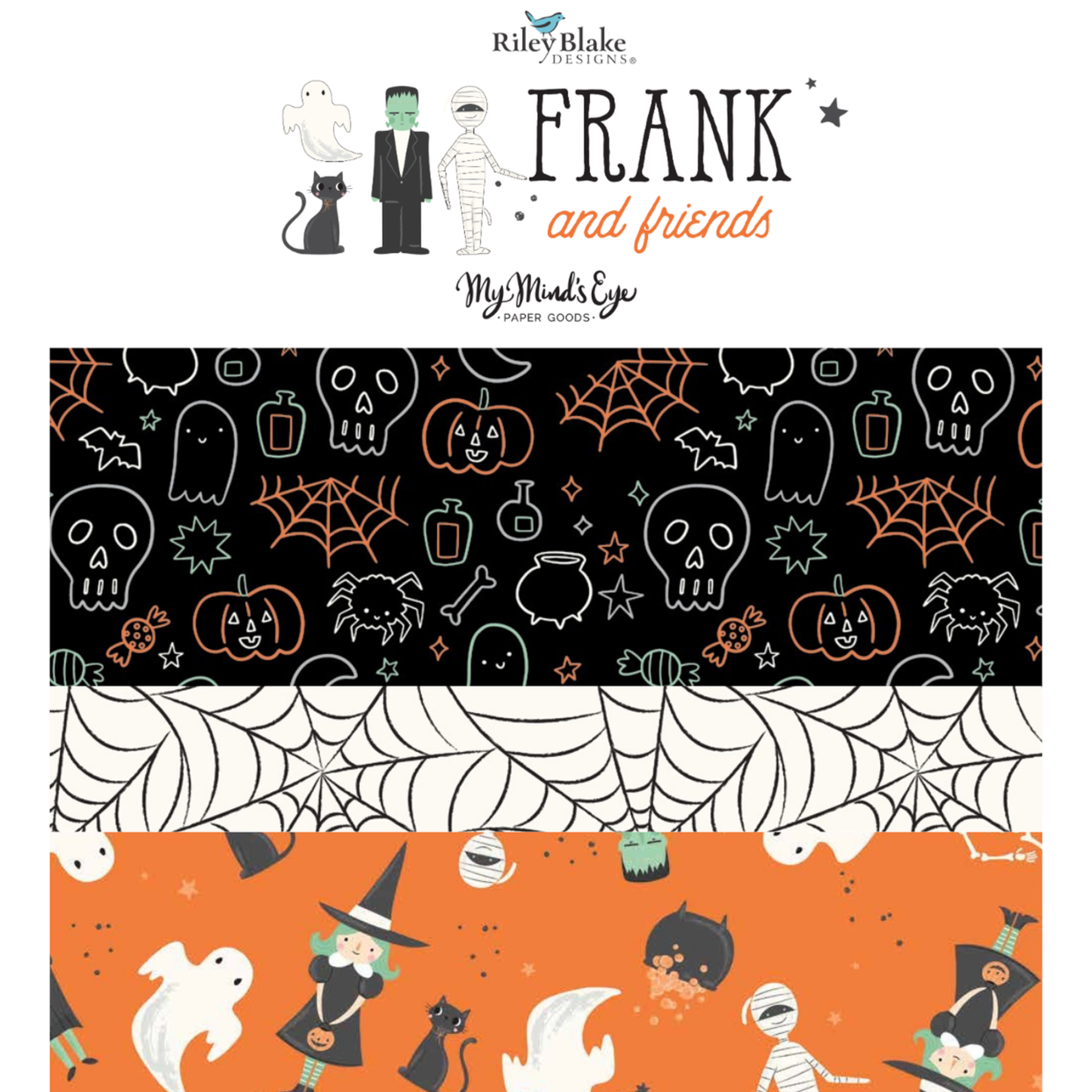Riley Blake Frank and Friends Fat Quarter Bundle by My Mind's Eye - 24 Fabrics
