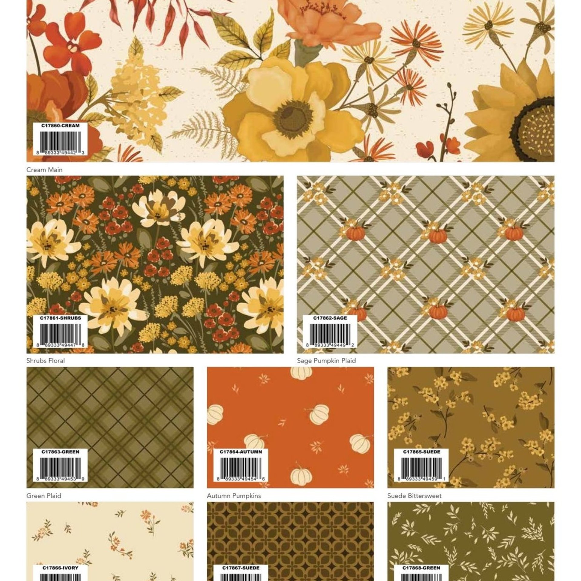 Riley Blake Bountiful Fat Quarter Bundle by Sandy Gervais - 27 Fabrics