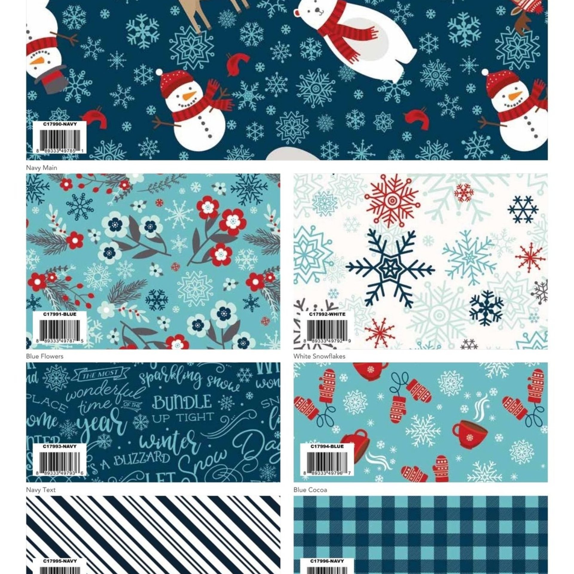 Riley Blake A Perfect Winter Fat Quarter Bundle by Lori Whitlock - 21 Fabrics