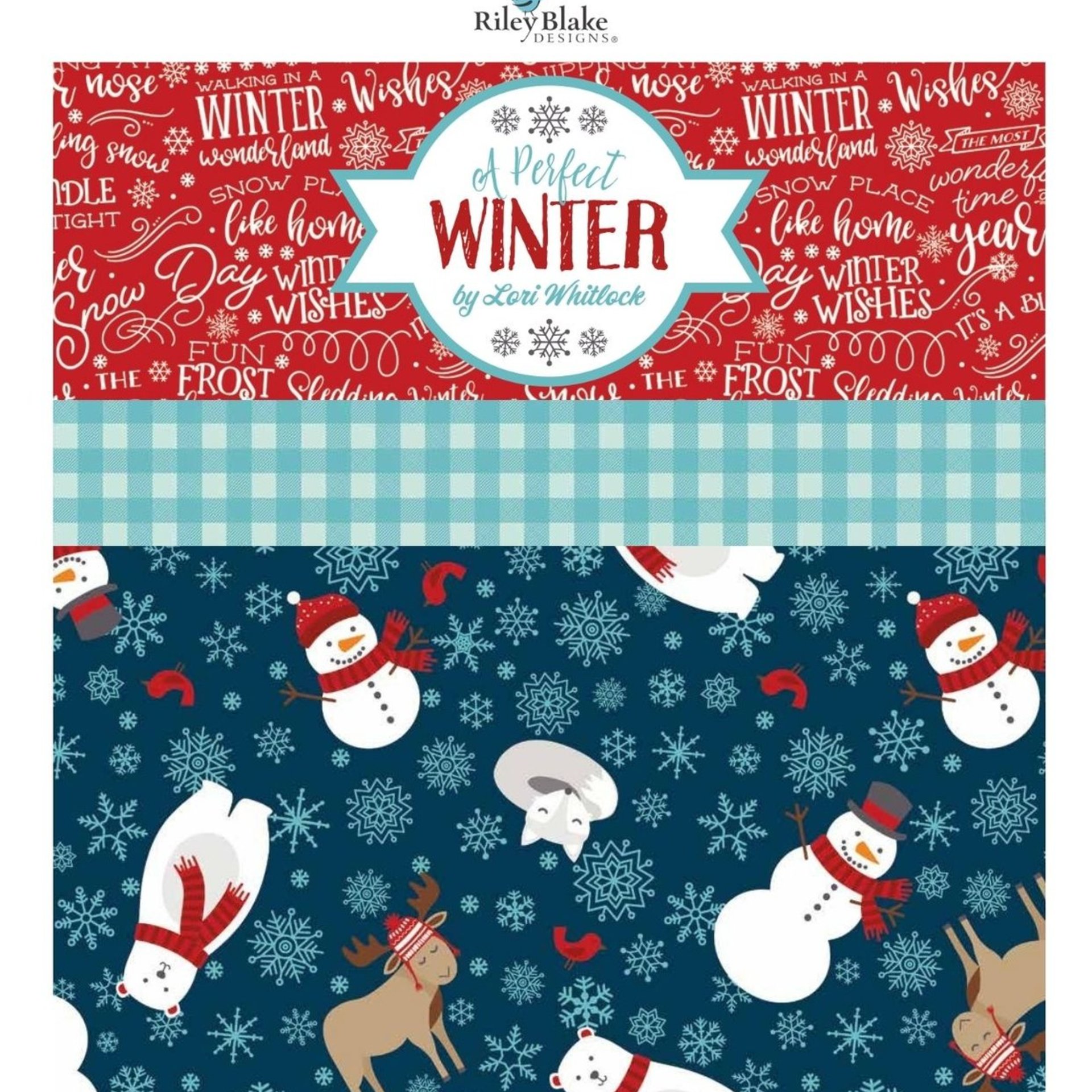 Riley Blake A Perfect Winter Fat Quarter Bundle by Lori Whitlock - 21 Fabrics