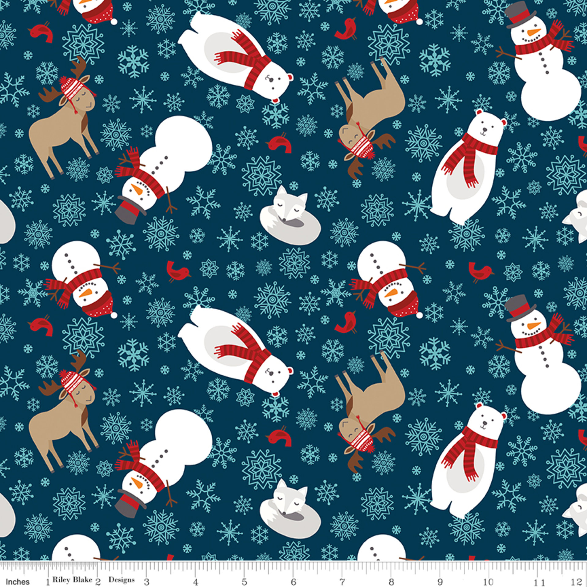 A Perfect Winter Main in Navy by Lori Whitlock for Riley Blake Designs