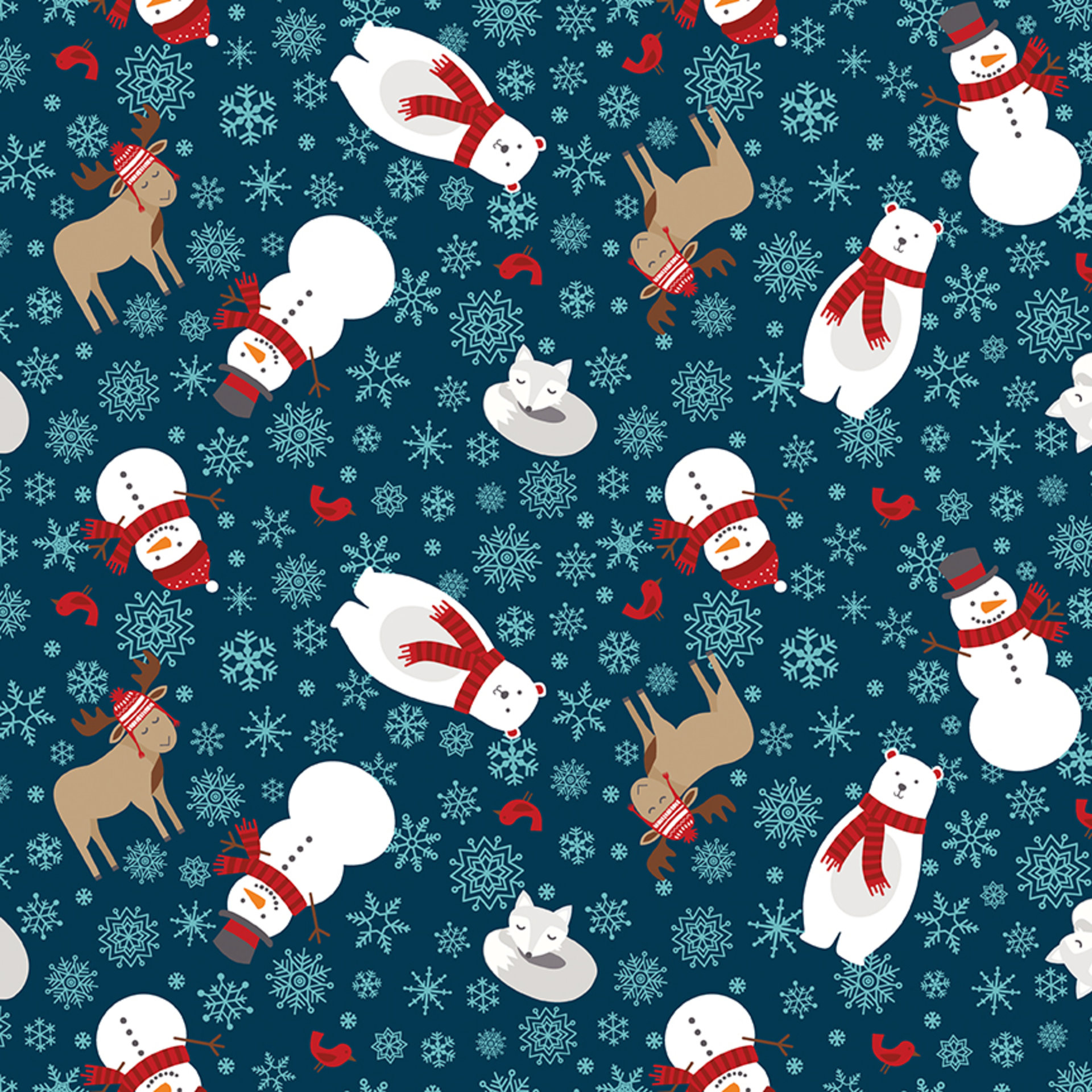 A Perfect Winter Main in Navy by Lori Whitlock for Riley Blake Designs