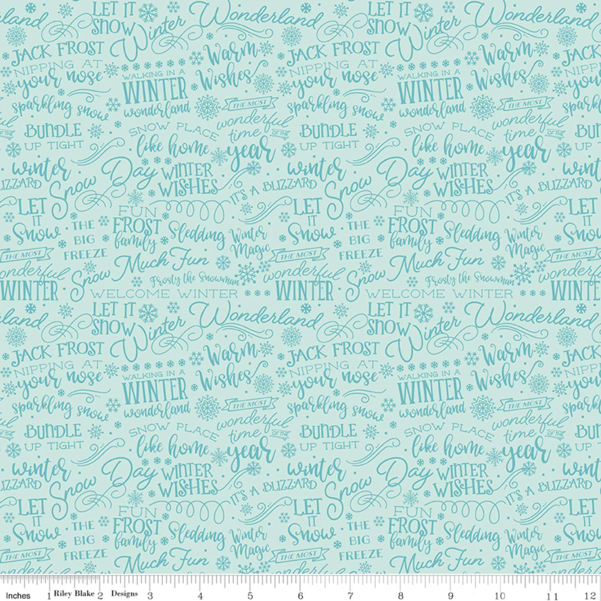A Perfect Winter Text in Powder by Lori Whitlock for Riley Blake Designs