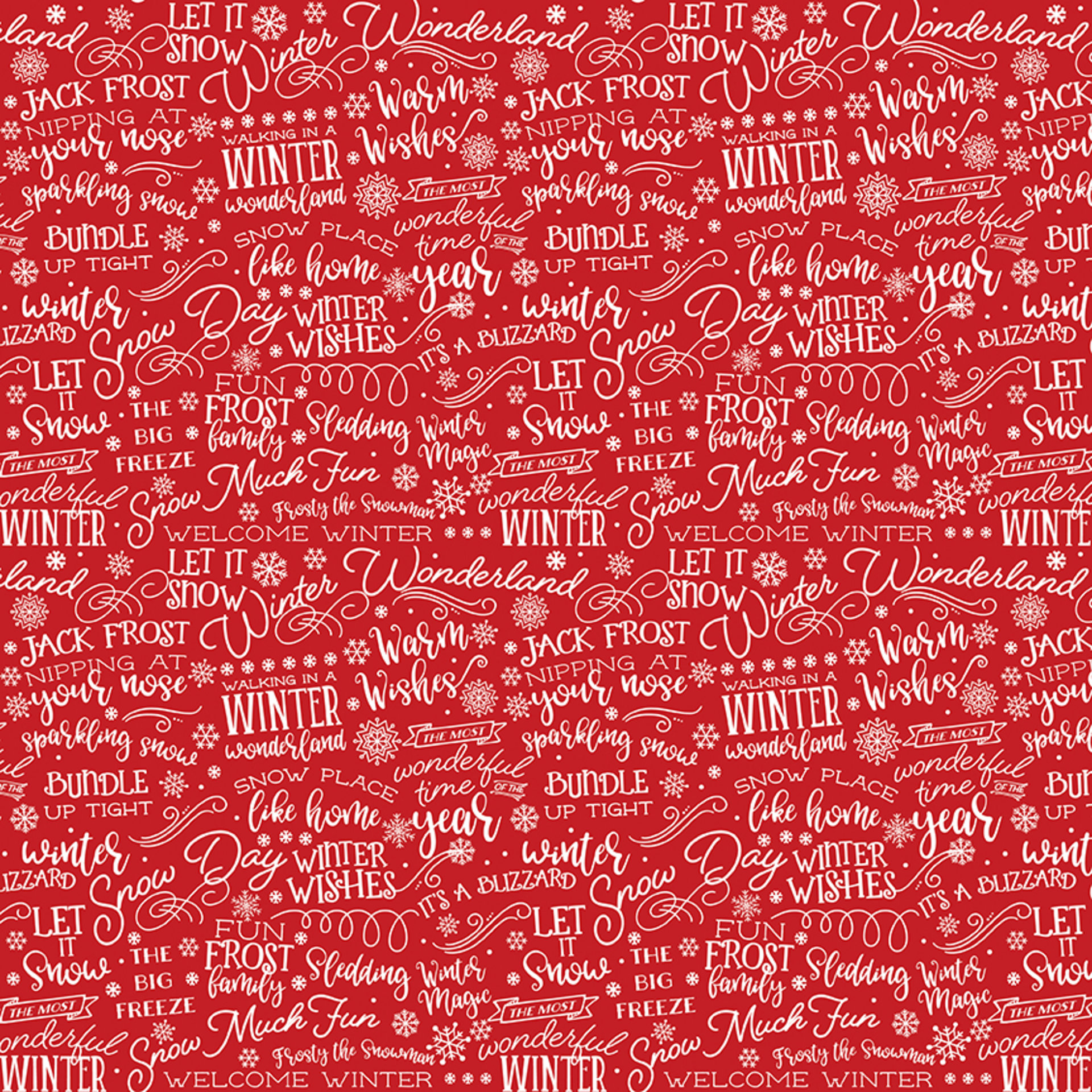 A Perfect Winter Text in Red by Lori Whitlock for Riley Blake Designs