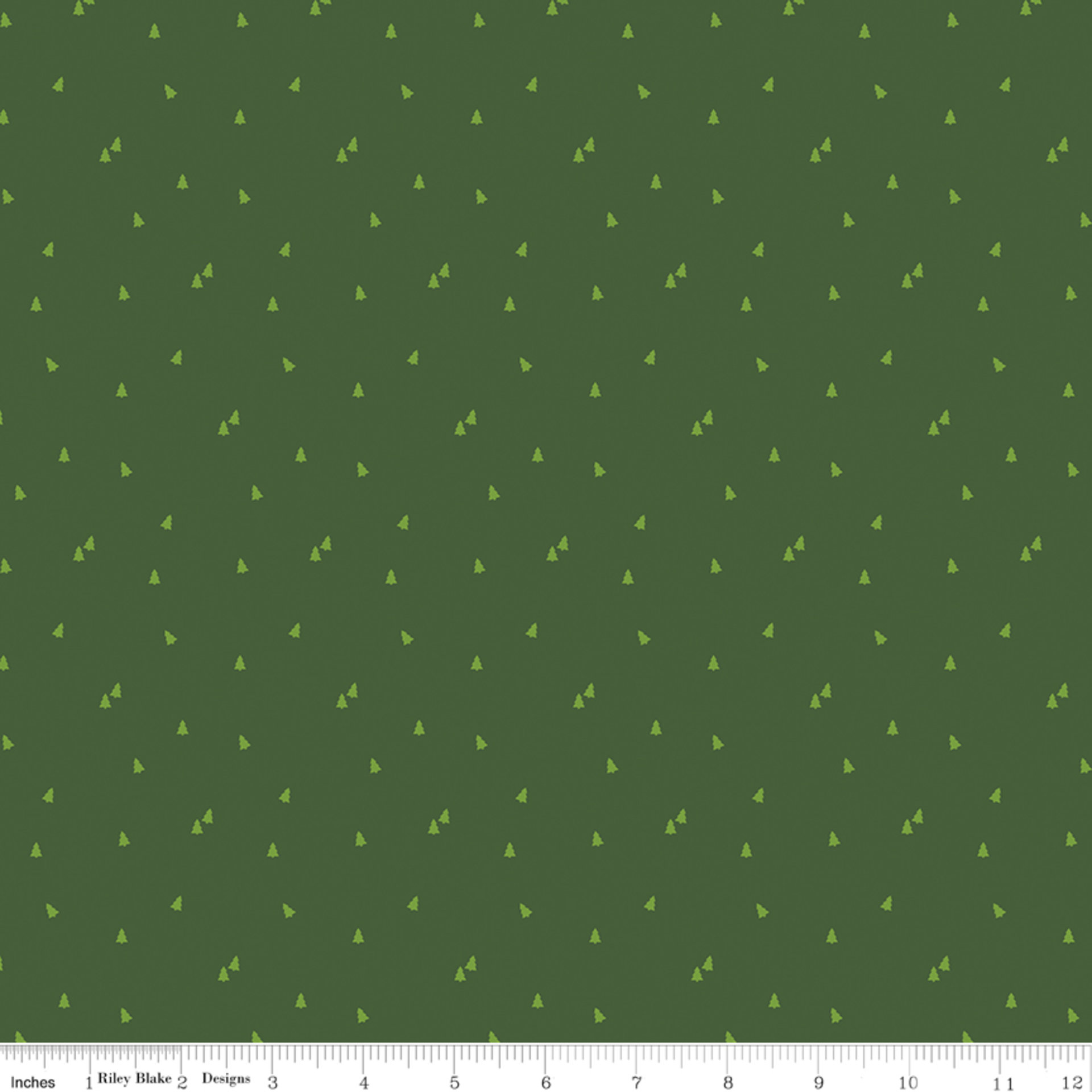 Trees in Green Seasonal Basic by Christopher Thompson for Riley Blake Designs