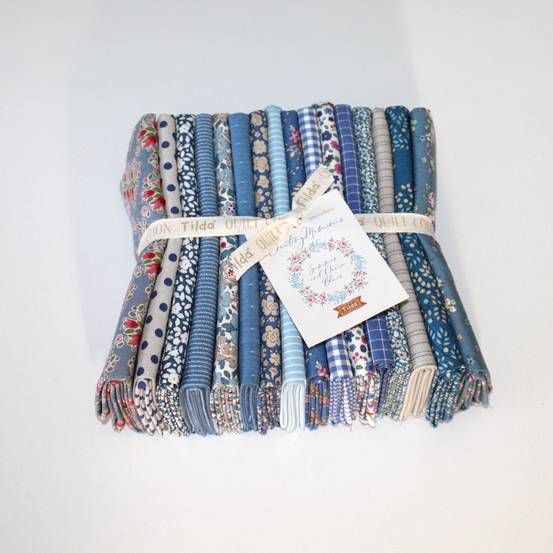 Tilda Summer Creating Memories Fat Quarter Bundle, Summer and Ocean Blues - 16 Fabrics