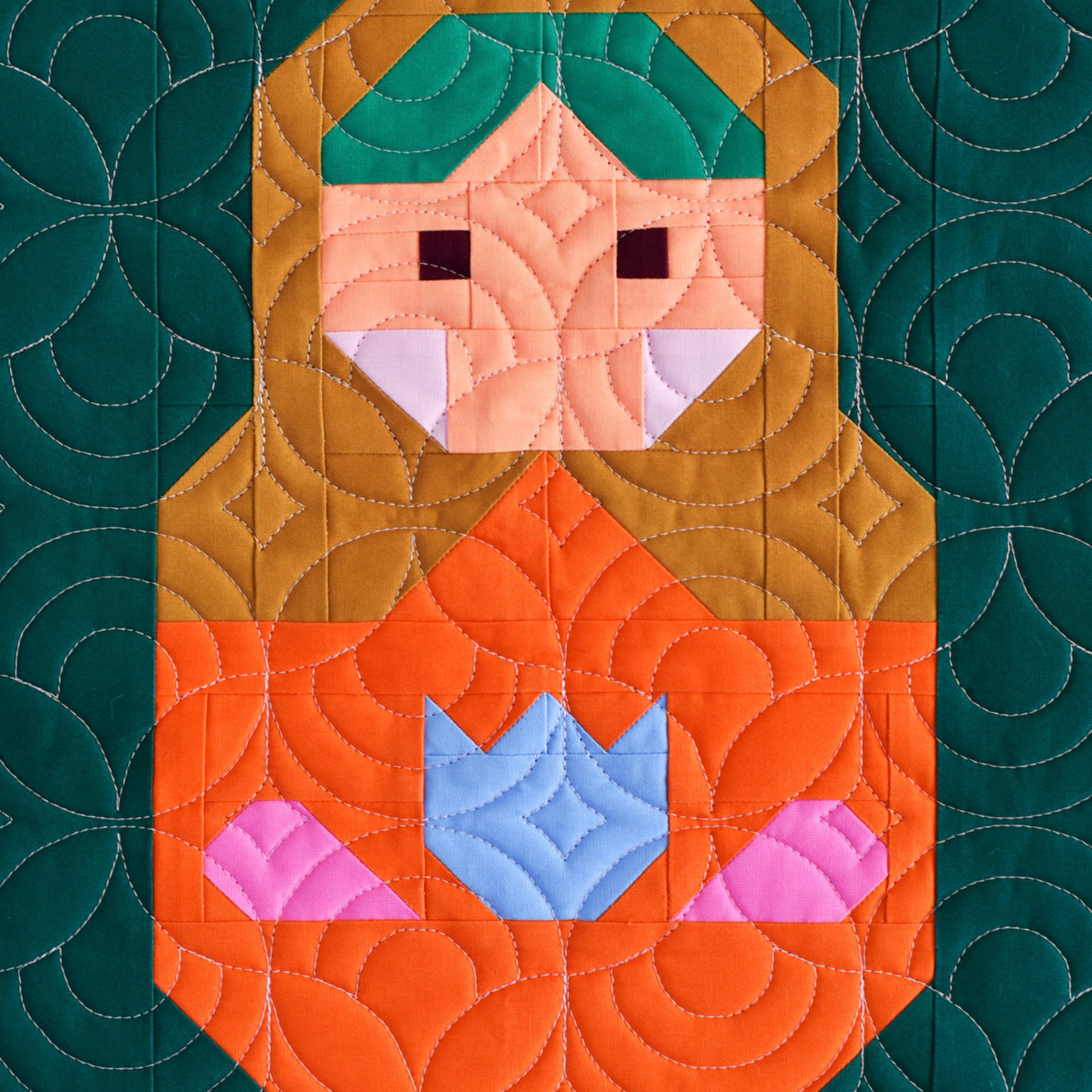 Nesting Dolls Quilt Pattern, Traditionally Pieced, Pen + Paper Patterns (Paper Pattern)