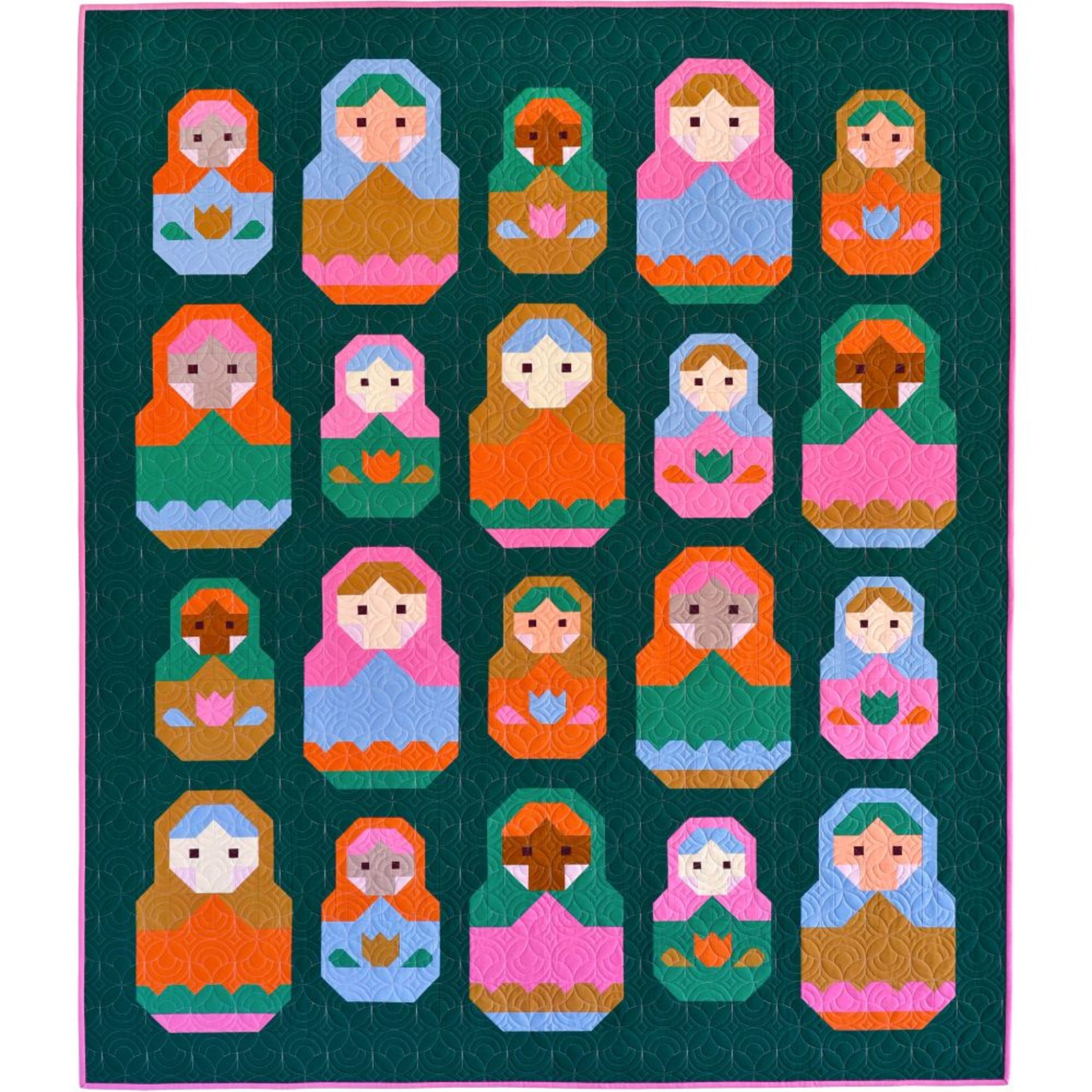 Nesting Dolls Quilt Pattern, Traditionally Pieced, Pen + Paper Patterns (Paper Pattern)