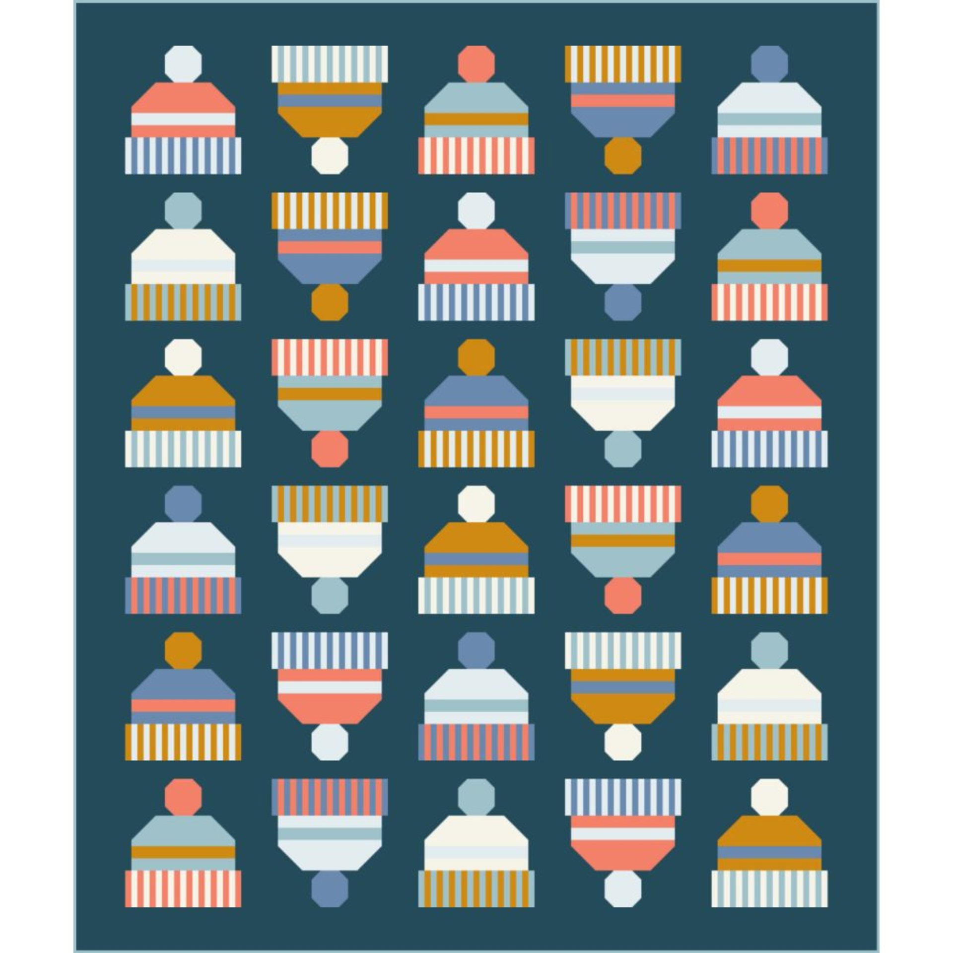 Snow Day Quilt Kit, Pen + Paper Patterns, in Riley Blake Confetti Cotton Solid Fabrics, Option 2