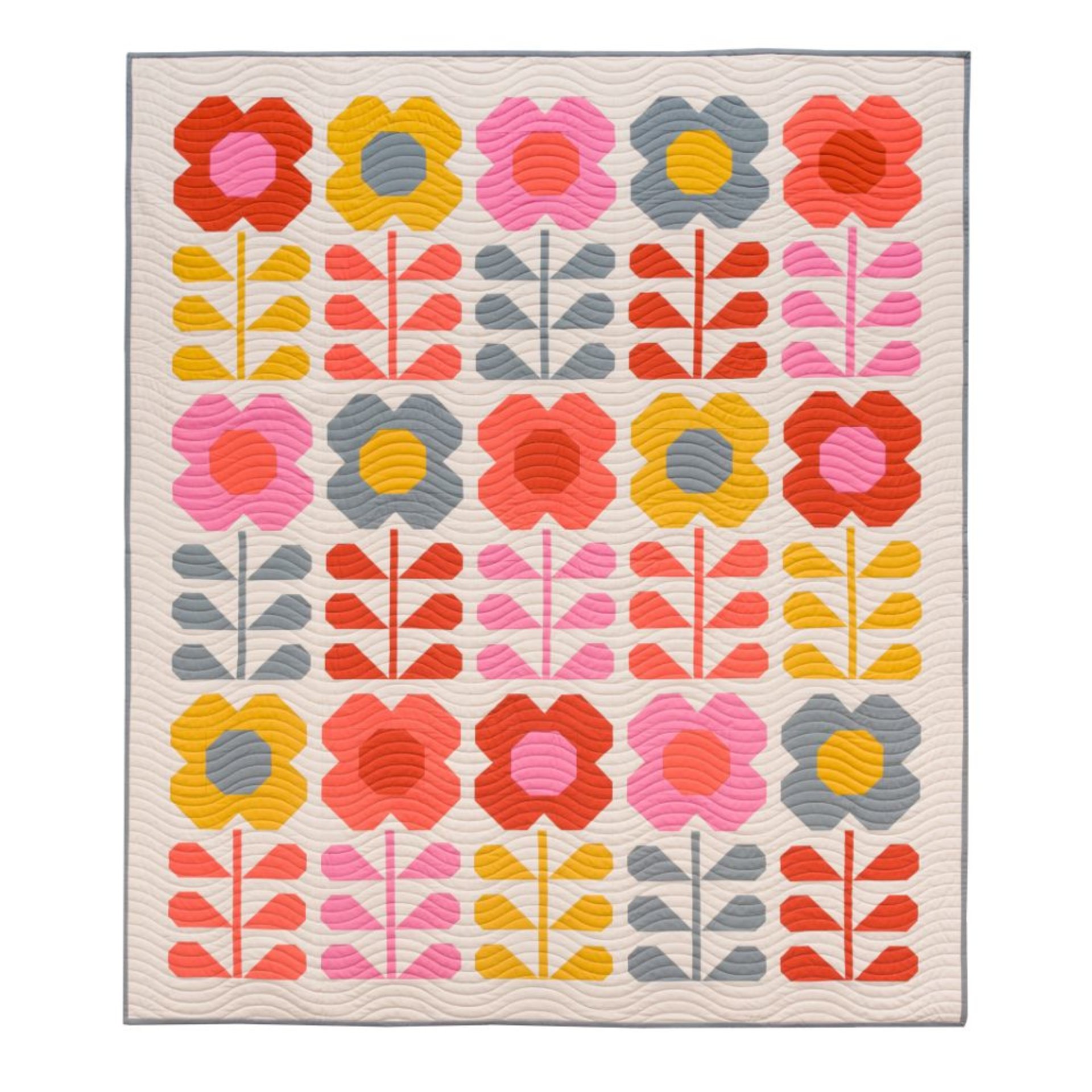 Hello Spring Quilt Pattern, Traditionally Pieced, Advanced Beginner Sewist, Pen + Paper Patterns (Paper Pattern)