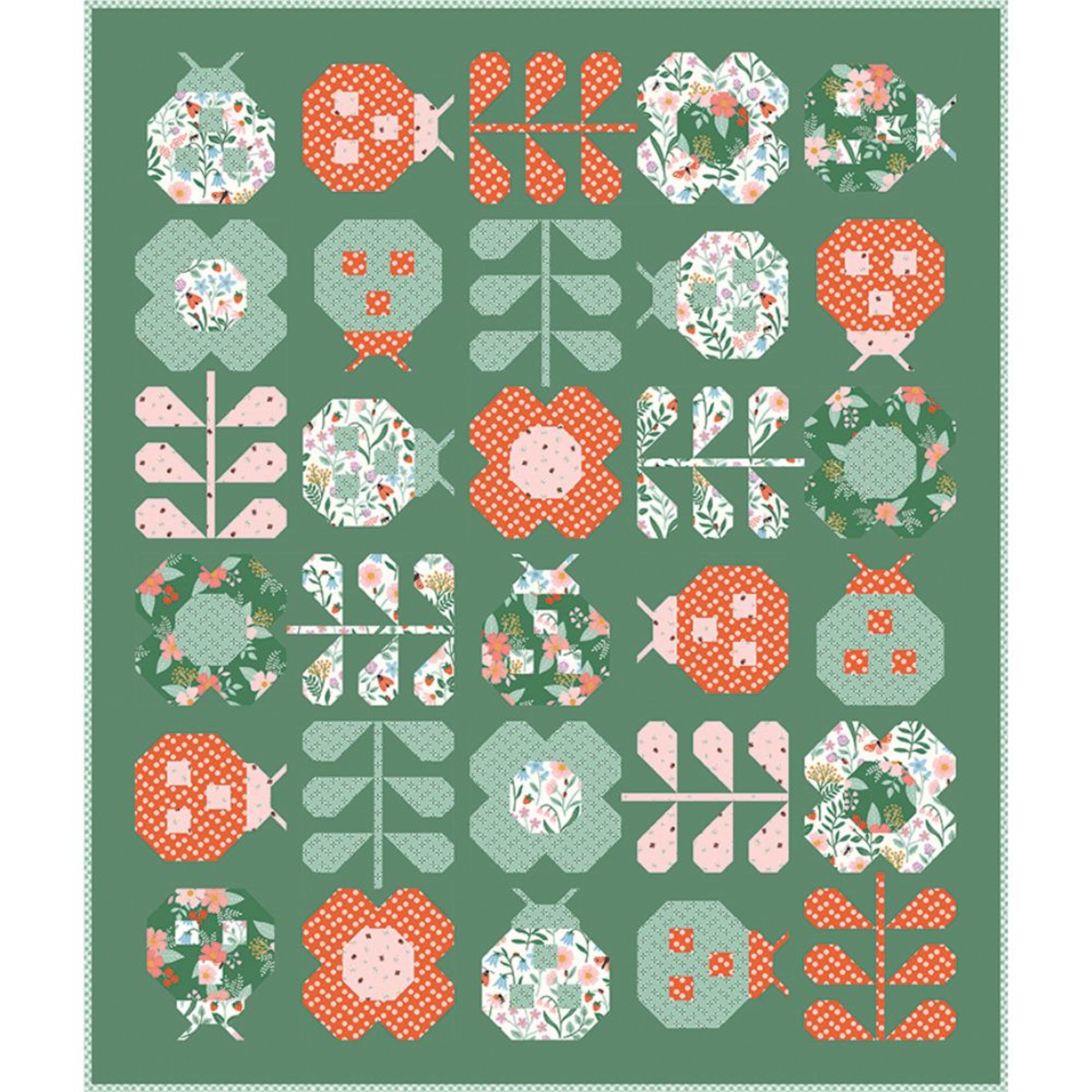 Hello Spring Quilt Pattern, Traditionally Pieced, Advanced Beginner Sewist, Pen + Paper Patterns (Paper Pattern)