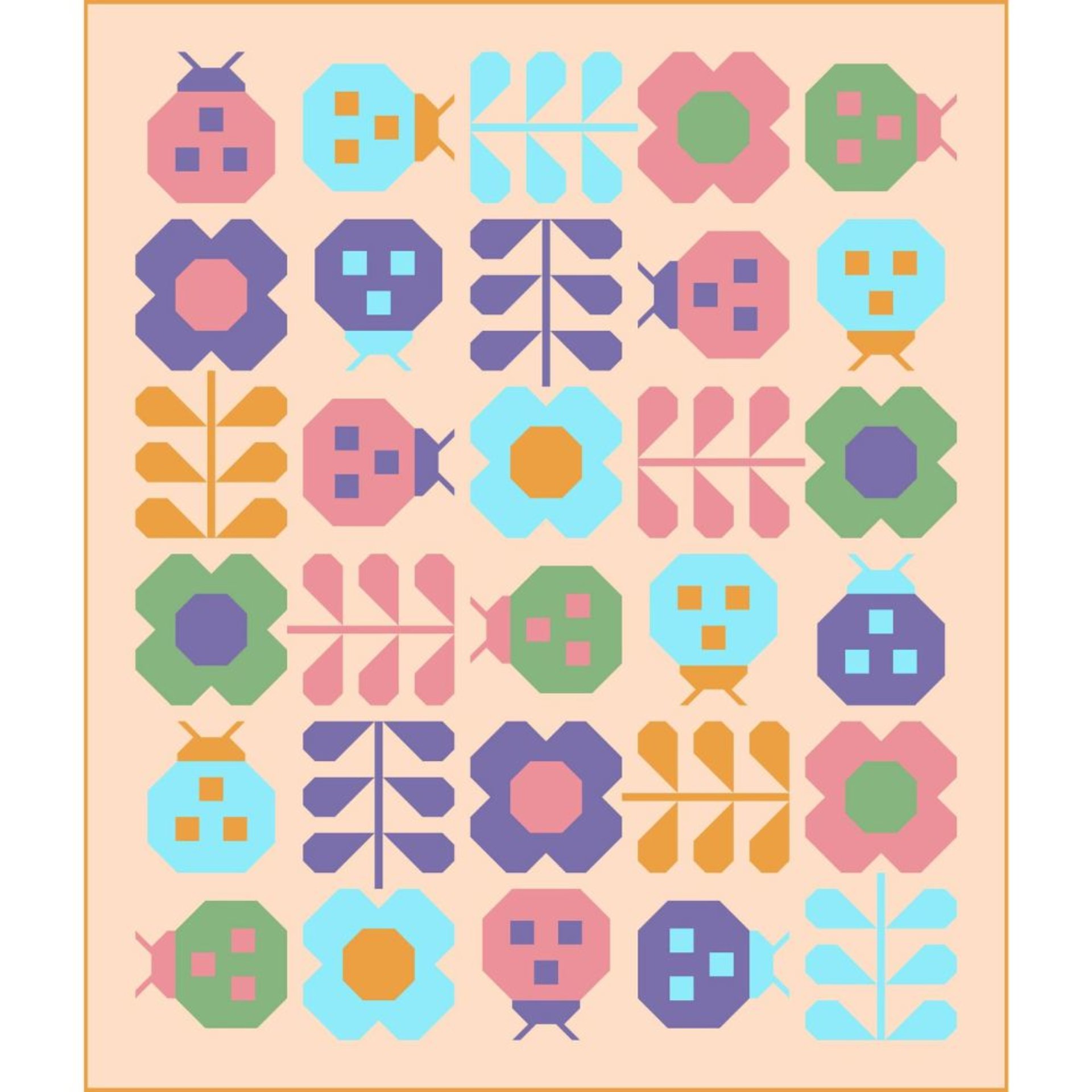 Hello Spring Quilt Pattern, Traditionally Pieced, Advanced Beginner Sewist, Pen + Paper Patterns (Paper Pattern)