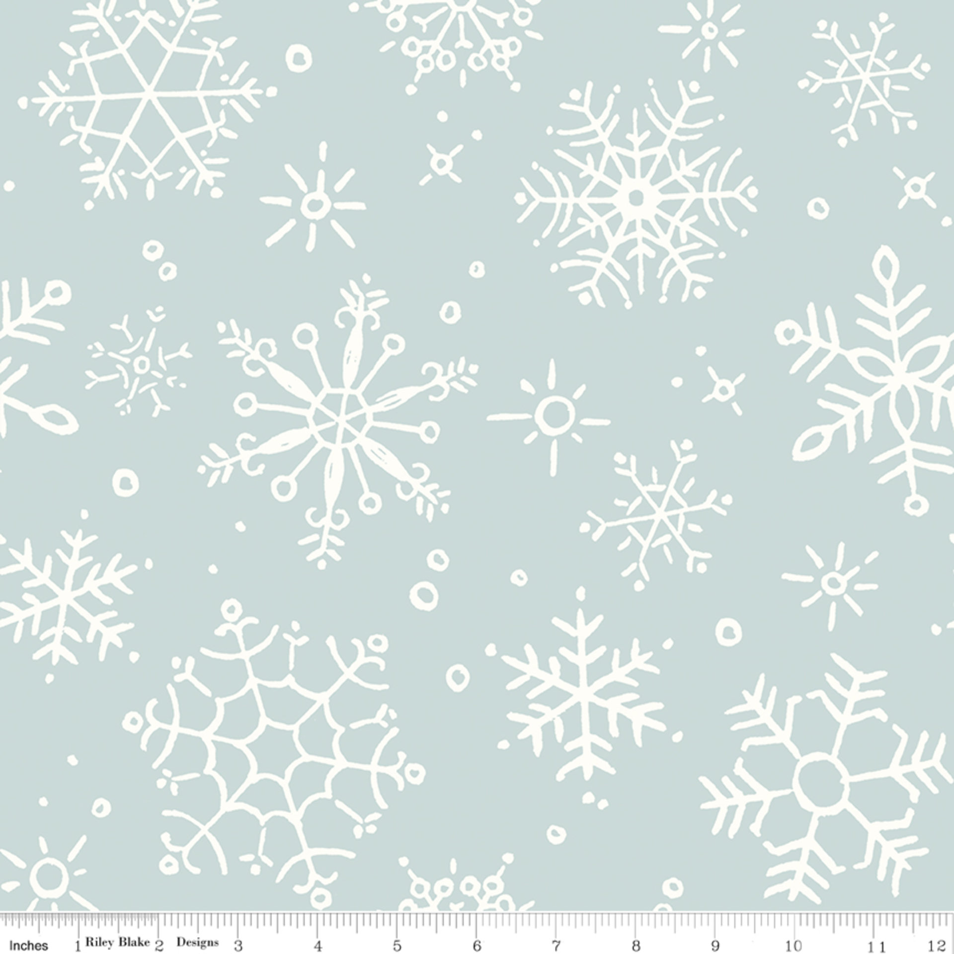 Riley Blake Magical Winterland 107/108" Wide Back Cotton Fabric, Snowflake Blue