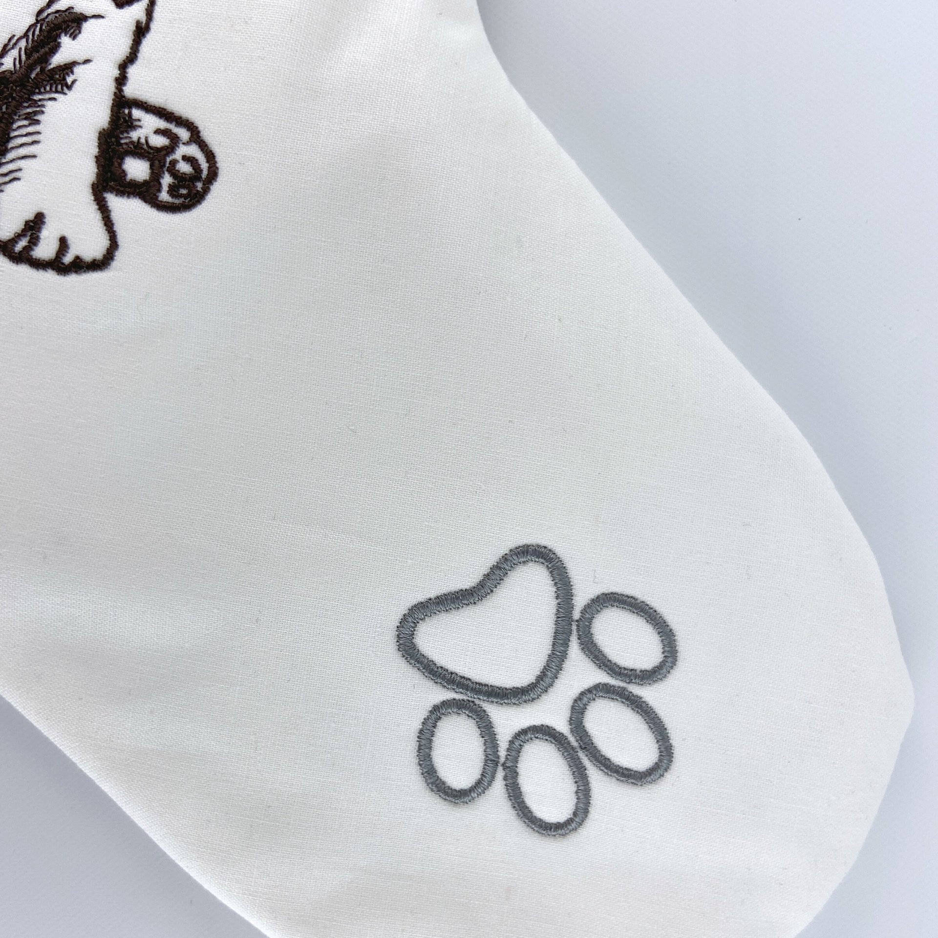 Personalized Christmas Stocking, Embroidered with Sweet Kitten and Your Choice of Name