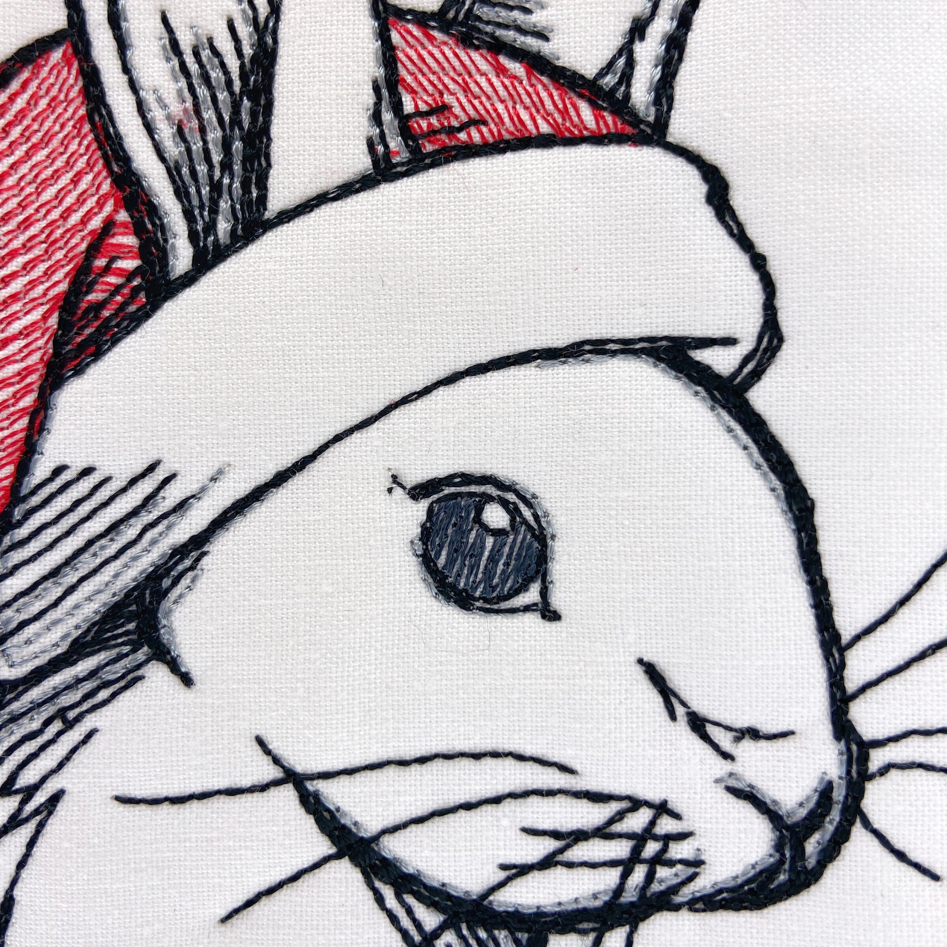Personalized Christmas Stocking, Embroidered with Bunny and Santa Hat and Your Choice of Name