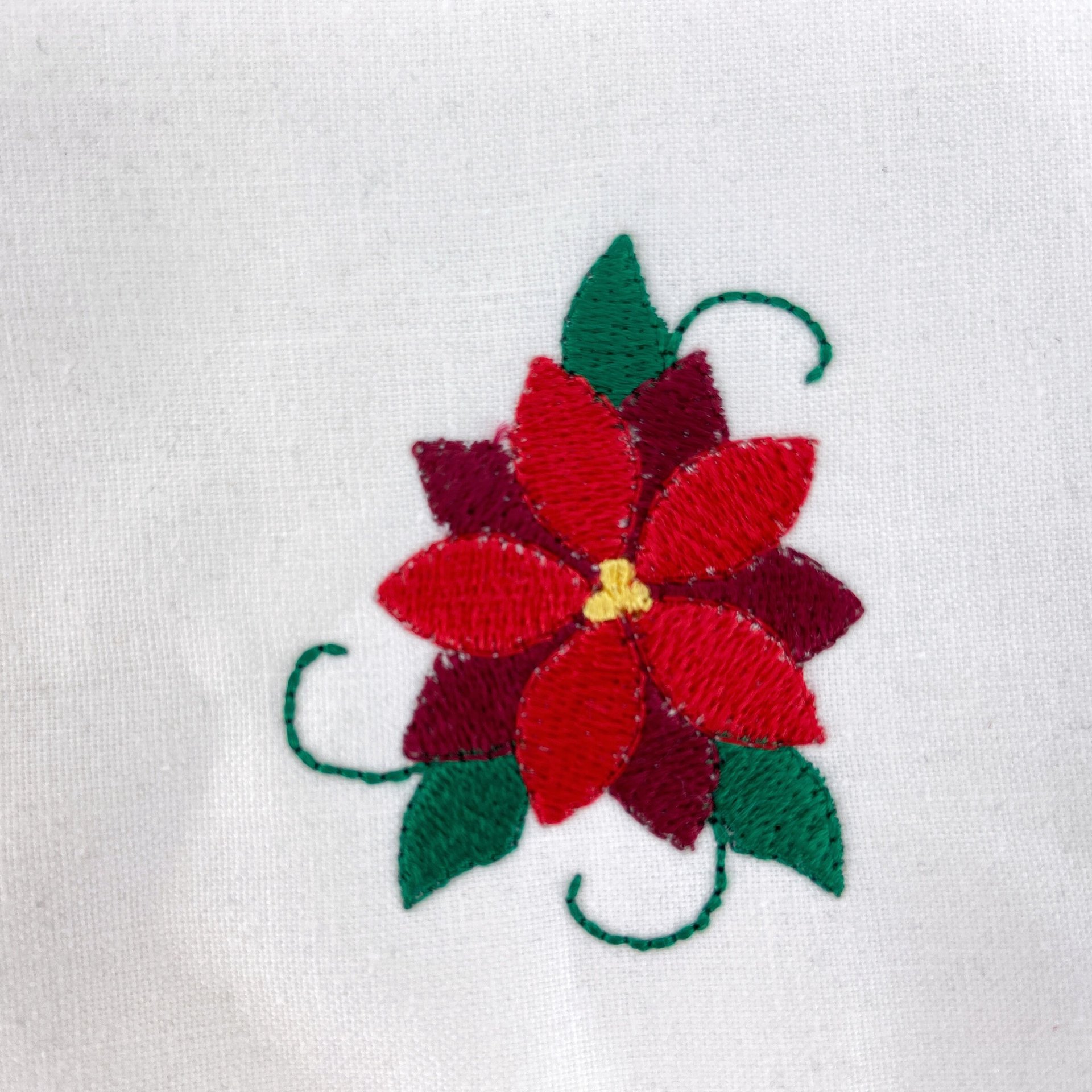 Personalized Embroidered Christmas Stocking, Girl and Poinsettia, Keepsake Family Stocking