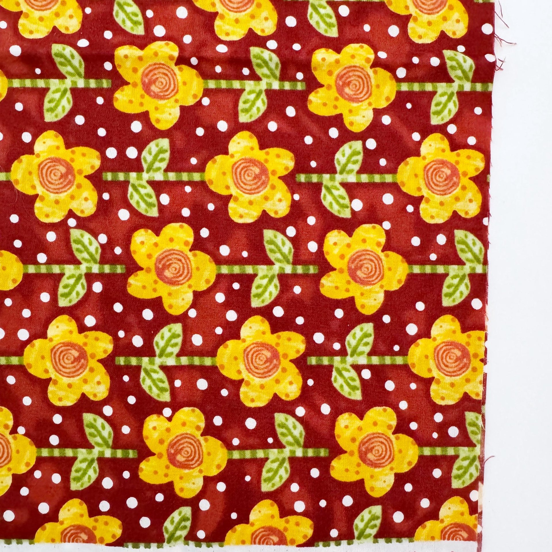 Polka Dot Garden, In The Beginning Fabrics, Quilting Fabric, Floral and Dots, 0.5 yards, 18 X 44