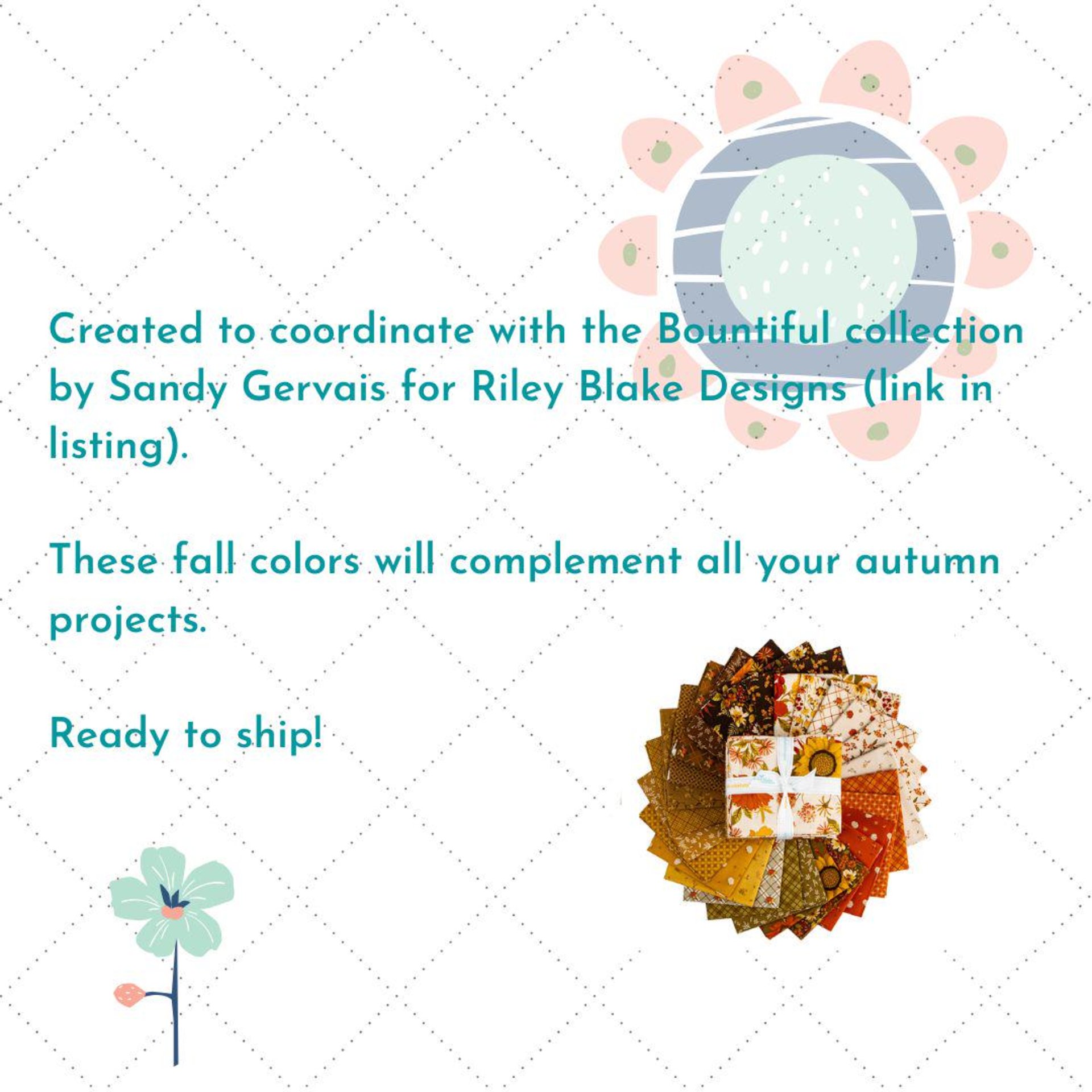 Riley Blake Confetti Cotton Fat Quarter Bundle, Autumn Color Palette - 5 Fabrics