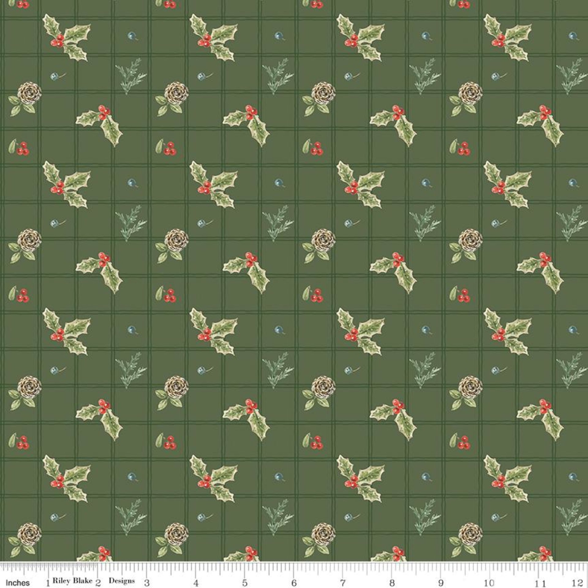 Riley Blake Holiday Spirit 1 Yard Bundle in Red Colorway by Lisa Audit - 7 Fabrics
