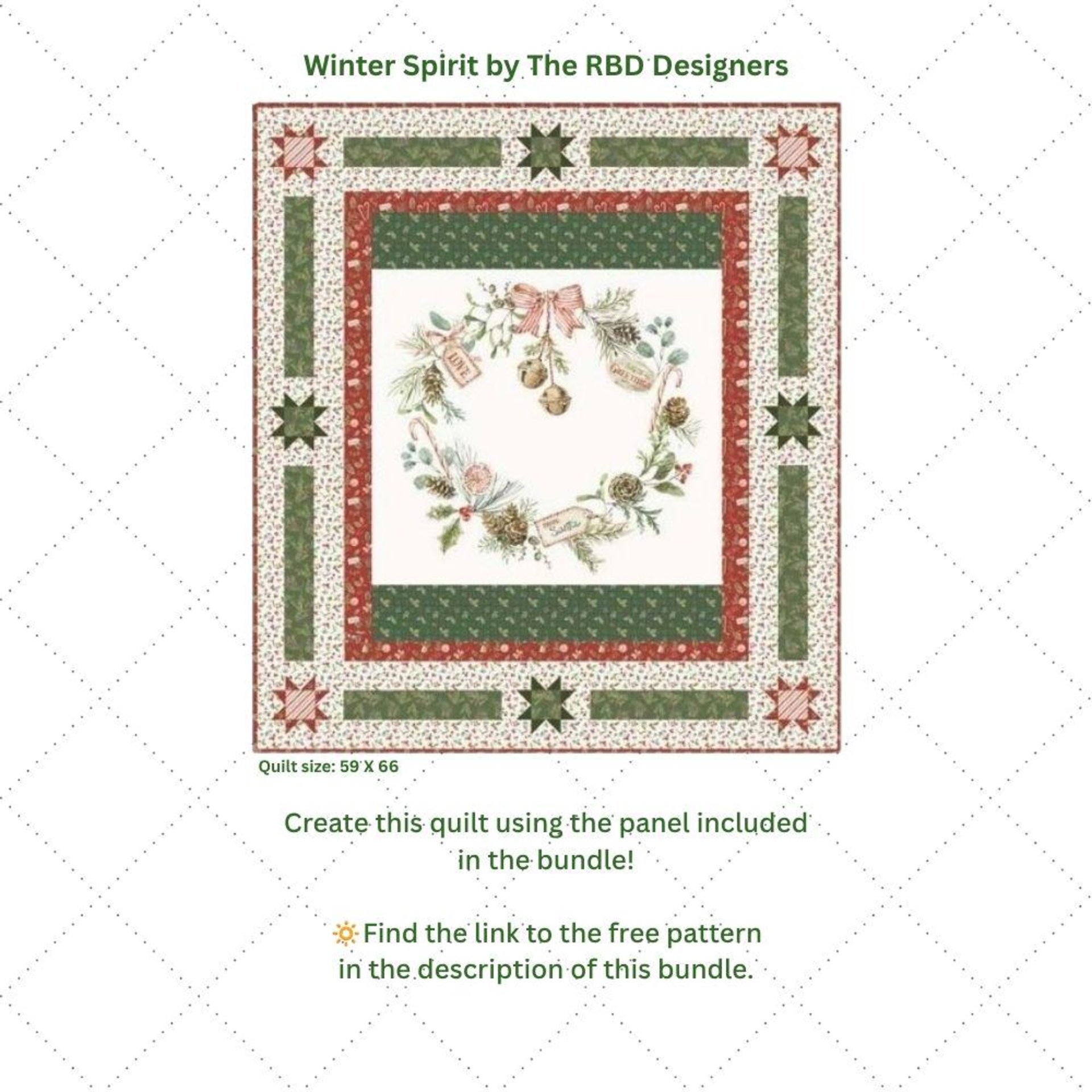 Riley Blake Holiday Spirit 1 Yard Bundle in Red Colorway by Lisa Audit - 7 Fabrics