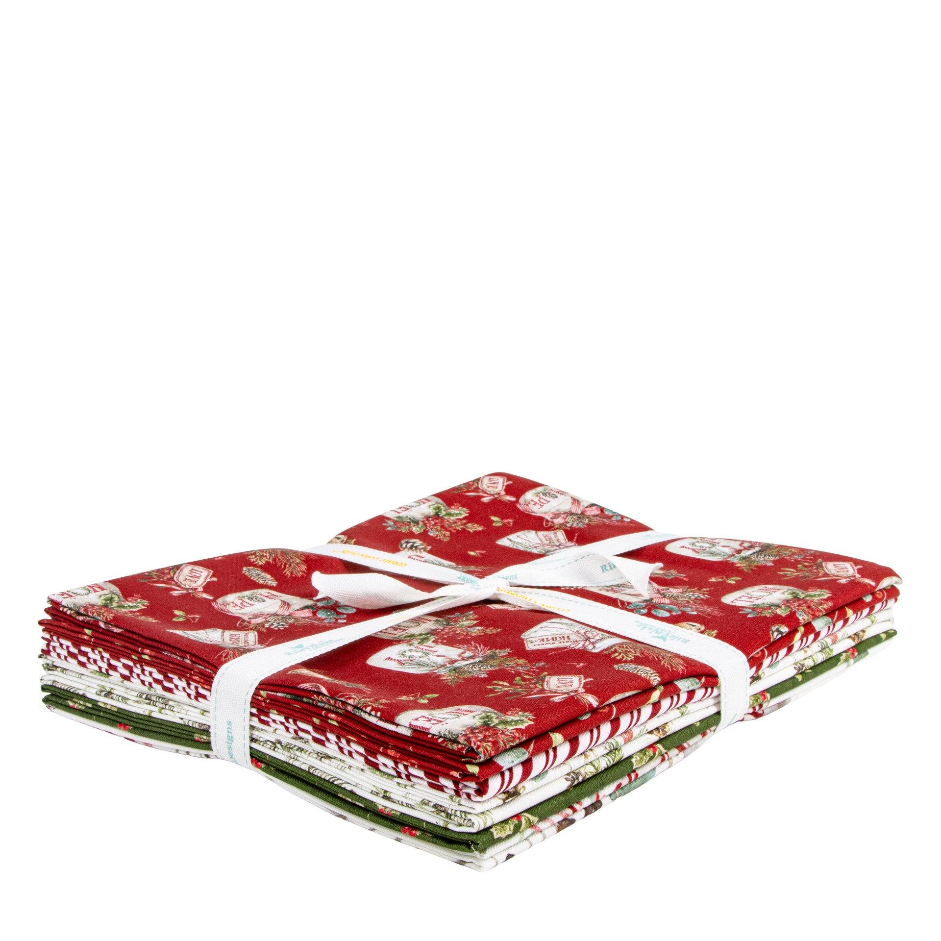 Riley Blake Holiday Spirit 1 Yard Bundle in Red Colorway by Lisa Audit - 7 Fabrics