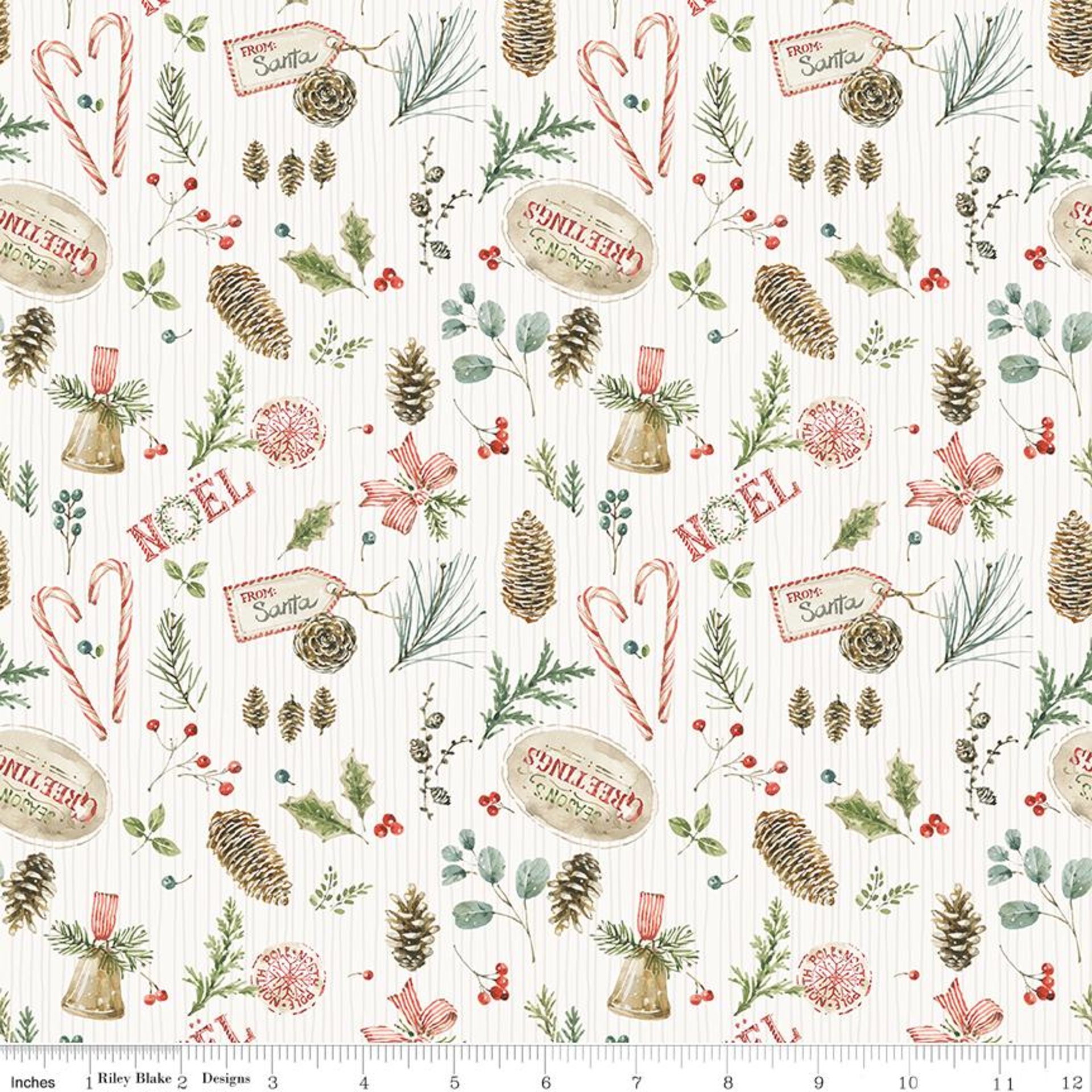 Riley Blake Holiday Spirit 1 Yard Bundle in Red Colorway by Lisa Audit - 7 Fabrics