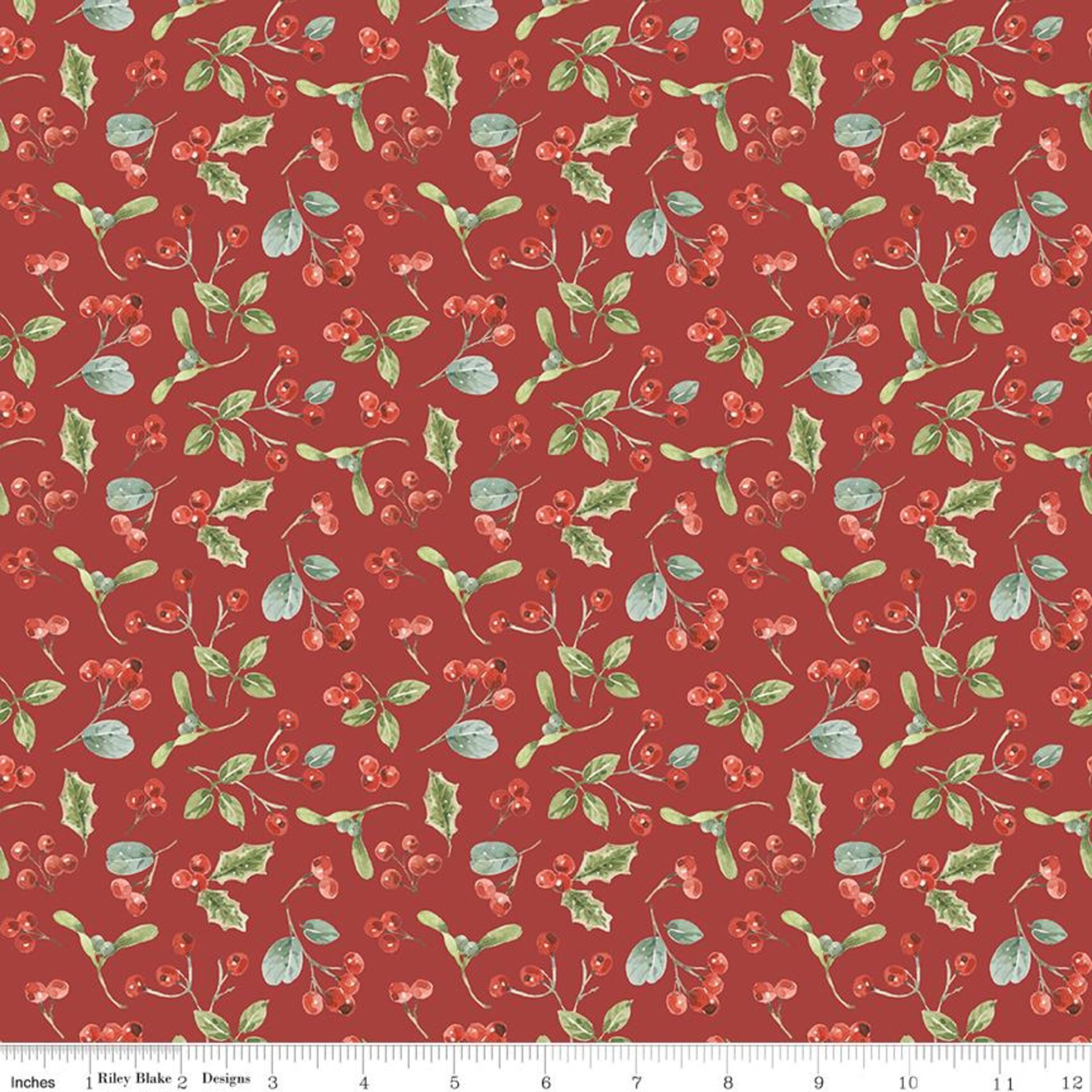 Riley Blake Holiday Spirit 1 Yard Bundle in Red Colorway by Lisa Audit - 7 Fabrics