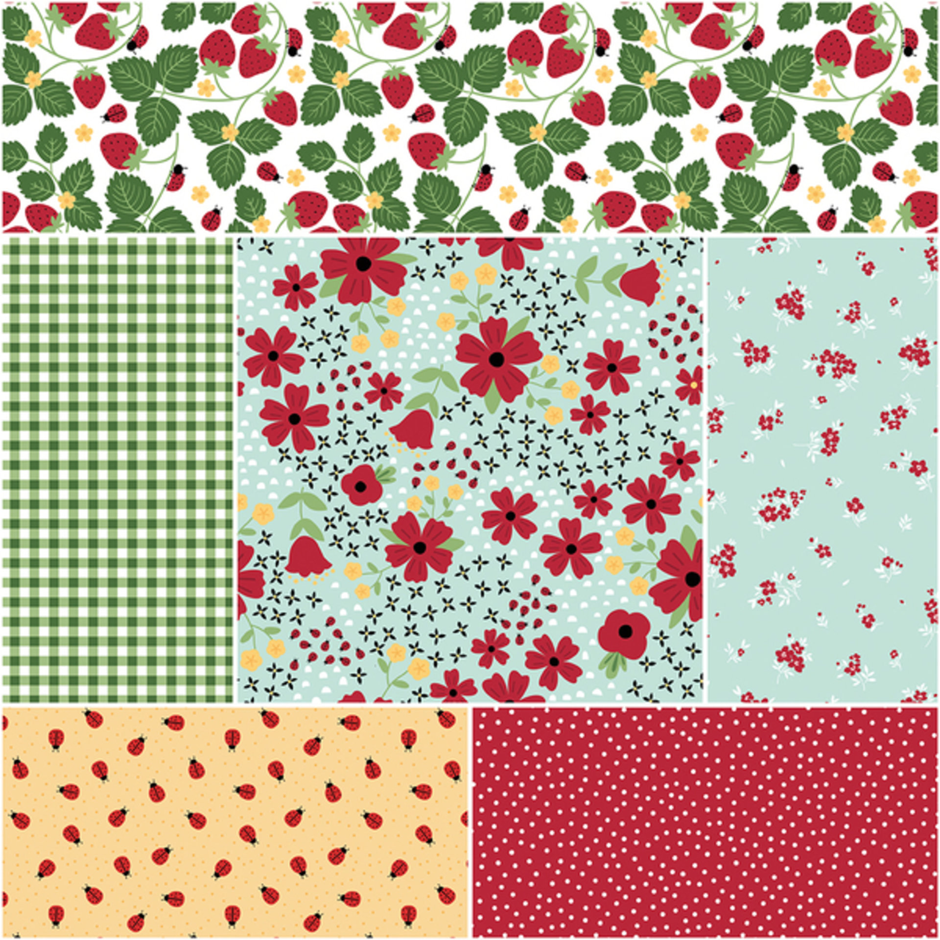 Riley Blake Little Ladybug Fat Quarter Bundle by Lori Whitlock - 18 Fabrics