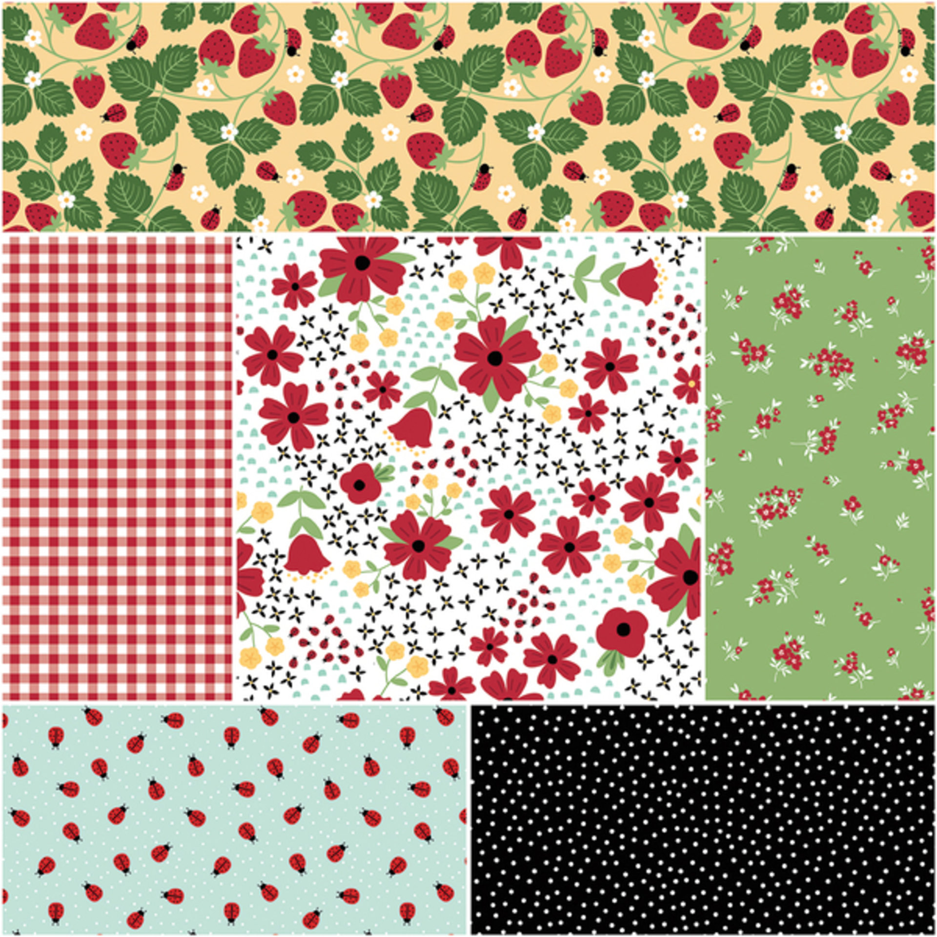 Riley Blake Little Ladybug Fat Quarter Bundle by Lori Whitlock - 18 Fabrics