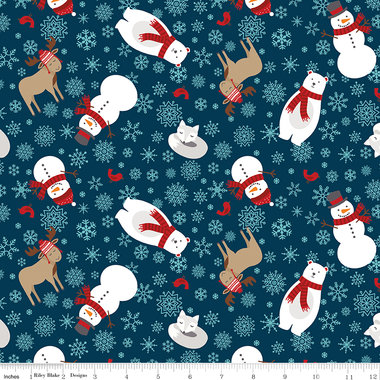 A Perfect Winter Main in Navy by Lori Whitlock for Riley Blake Designs