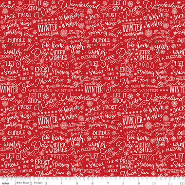 A Perfect Winter Text in Red by Lori Whitlock for Riley Blake Designs