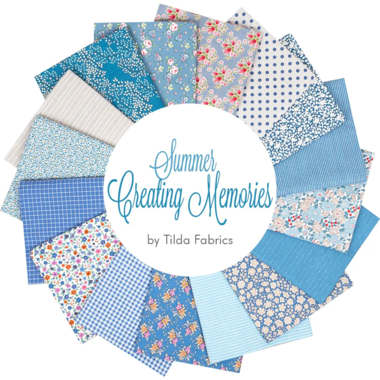 Tilda Summer Creating Memories Fat Quarter Bundle, Summer and Ocean Blues - 16 Fabrics