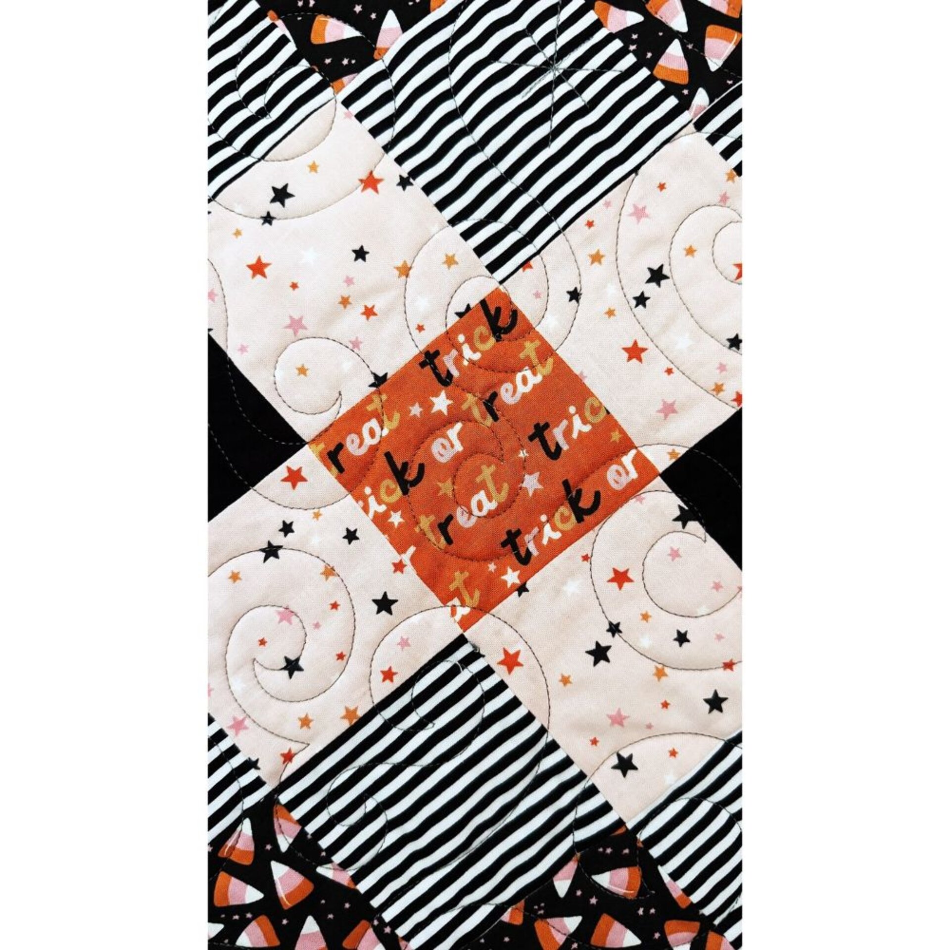 Halloween QuiltedTable or Bed Runner, 67 X 17