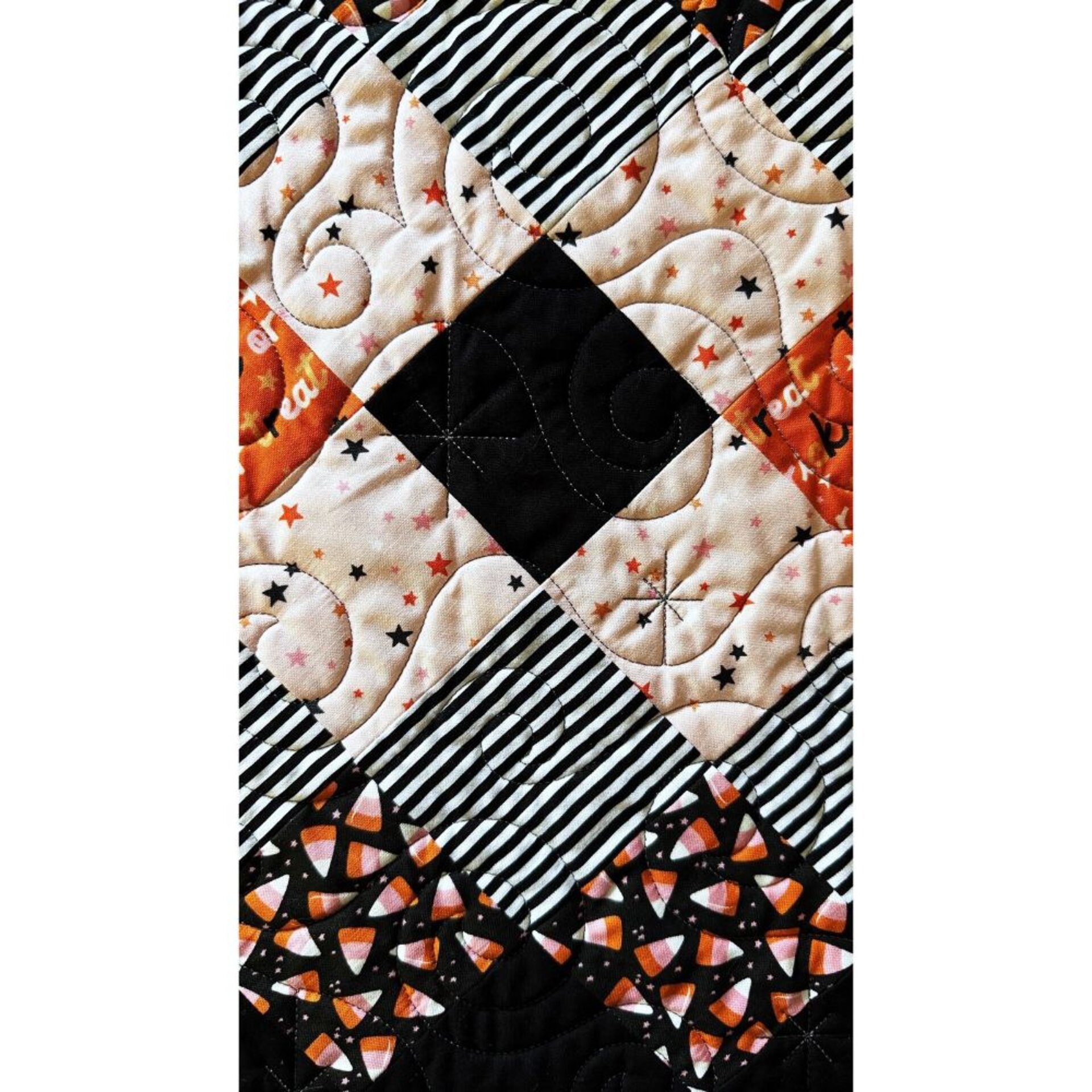 Halloween QuiltedTable or Bed Runner, 67 X 17