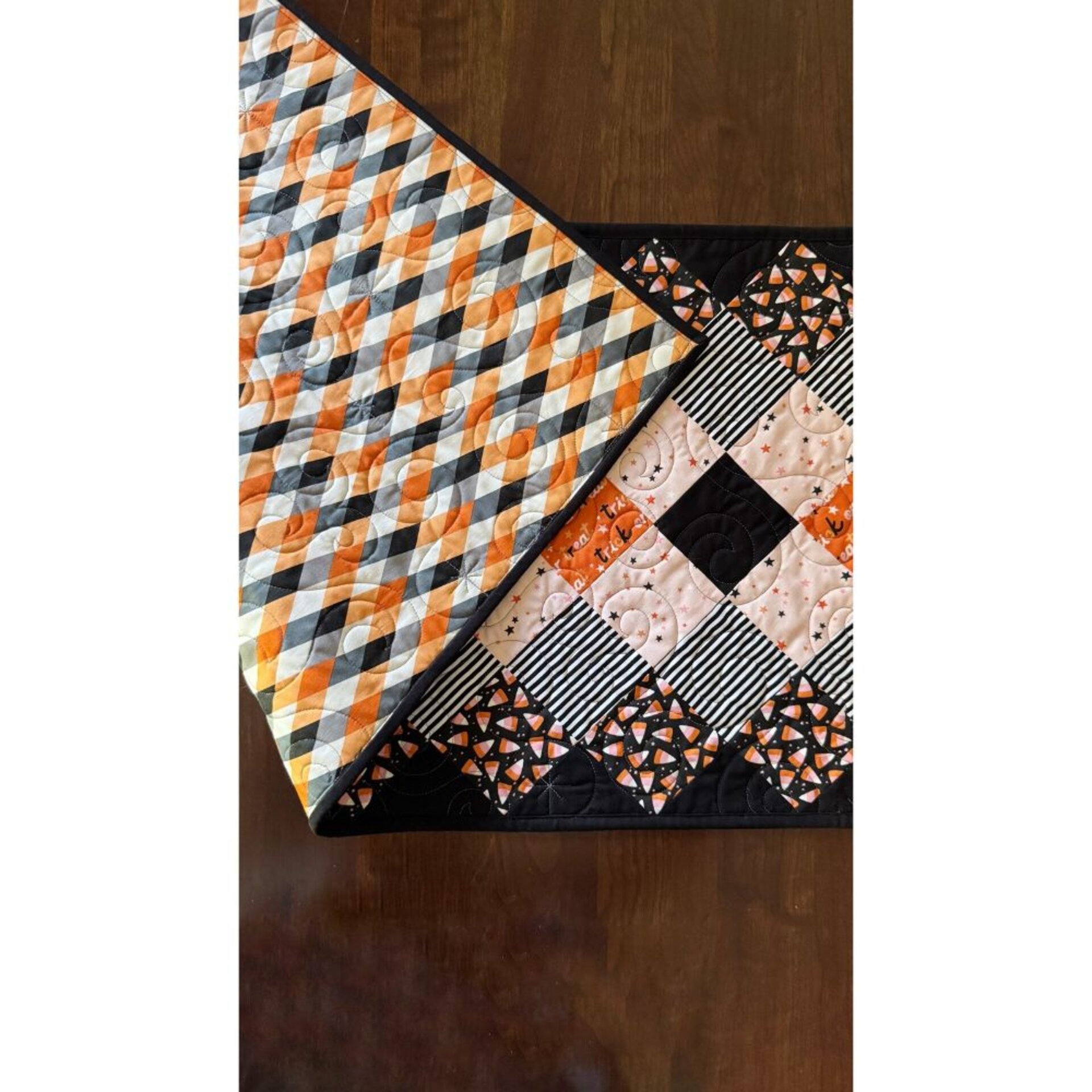 Halloween QuiltedTable or Bed Runner, 67 X 17