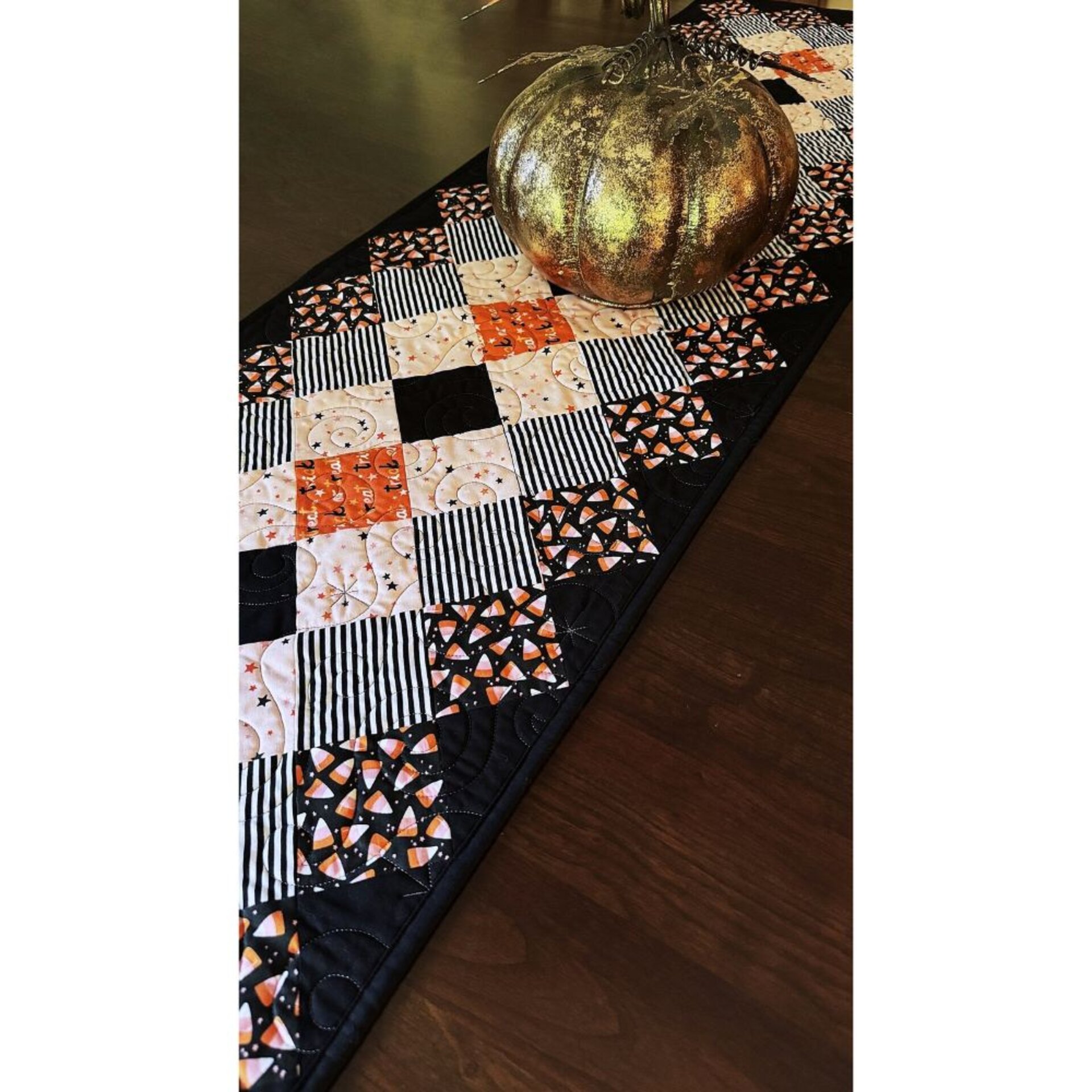Halloween QuiltedTable or Bed Runner, 67 X 17