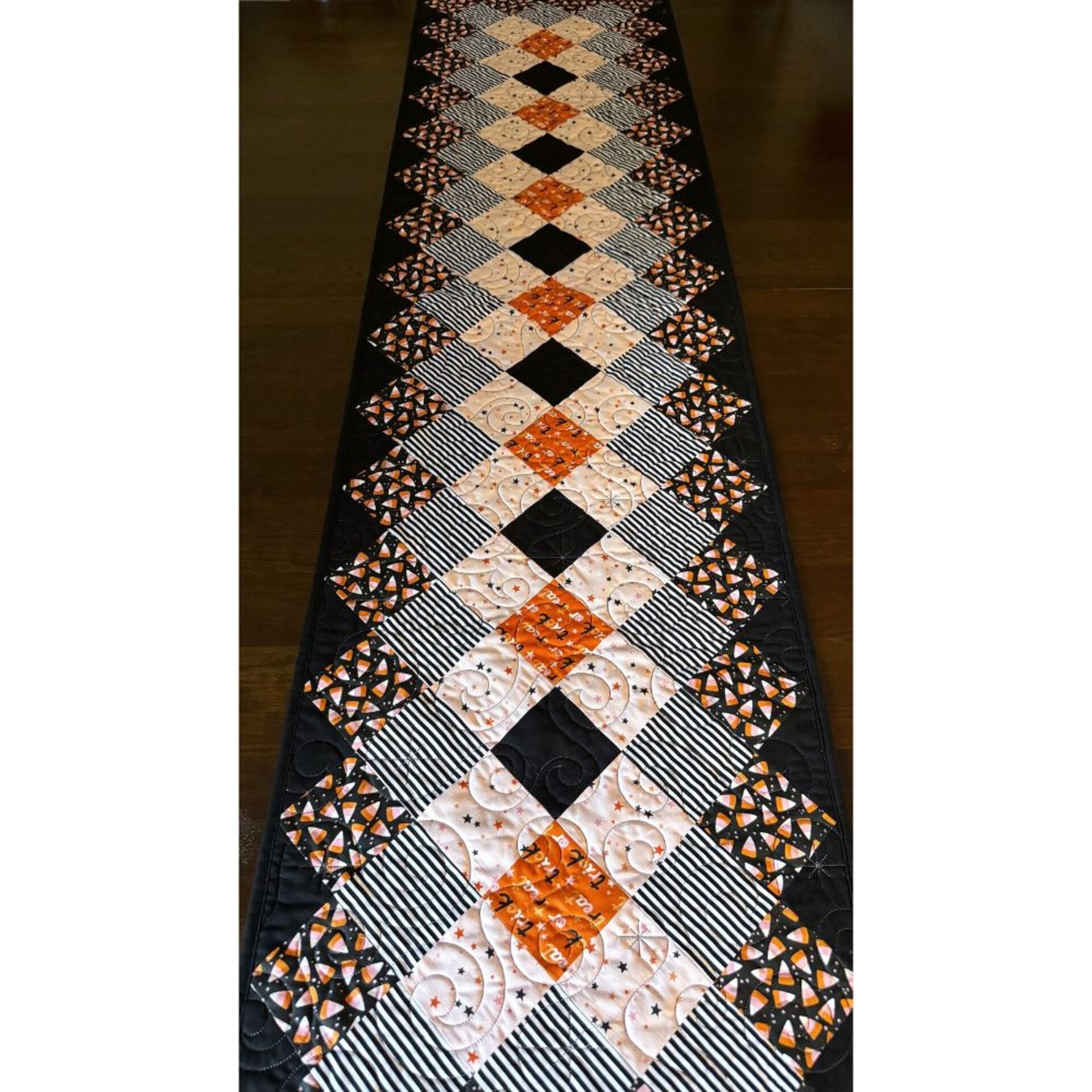 Halloween QuiltedTable or Bed Runner, 67 X 17