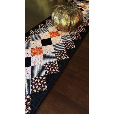 Halloween Quilted Table or Bed Runner, 67 X 17